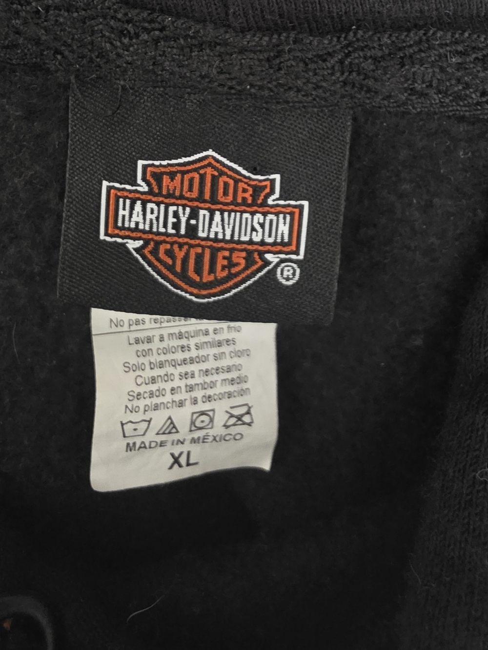 Harley-Davidson St Paul MN Black Pullover Hoodie with Orange Trim Logo XL - Picture 4 of 5